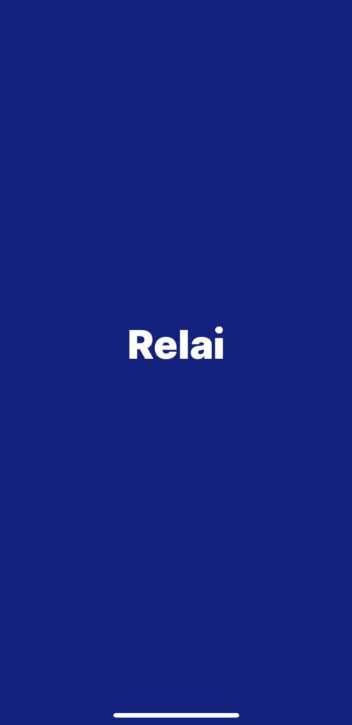 Relai App Startbildschirm