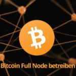 Bitcoin-Logo zwischen Knotenpunkten