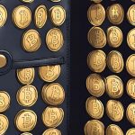 Bitcoins als Münzen in einer Sammlung oder einem Etui